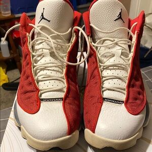Air Jordan Red and White Sneakers